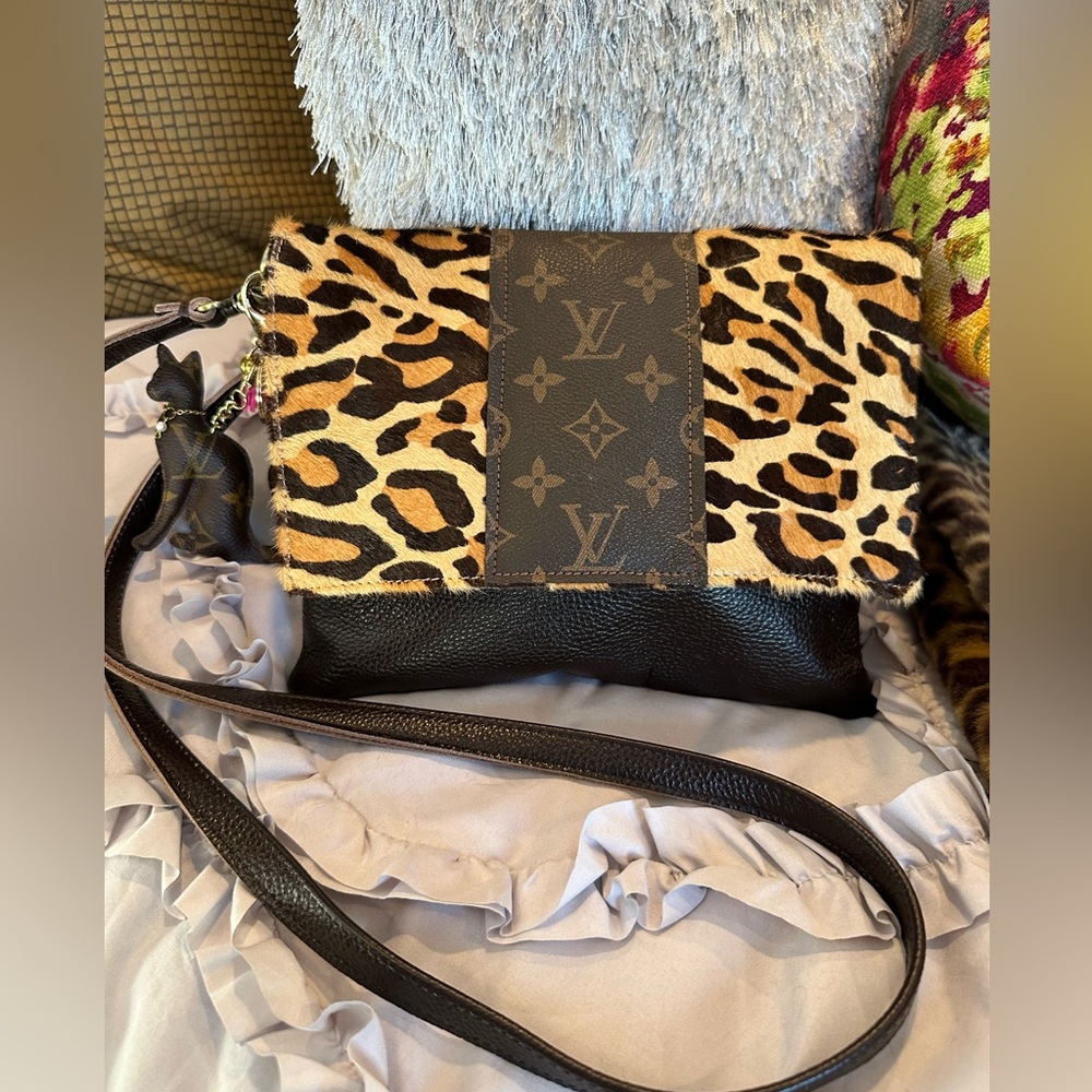 LV repurposed leopard crossbody (not Authentic) BUT super cute